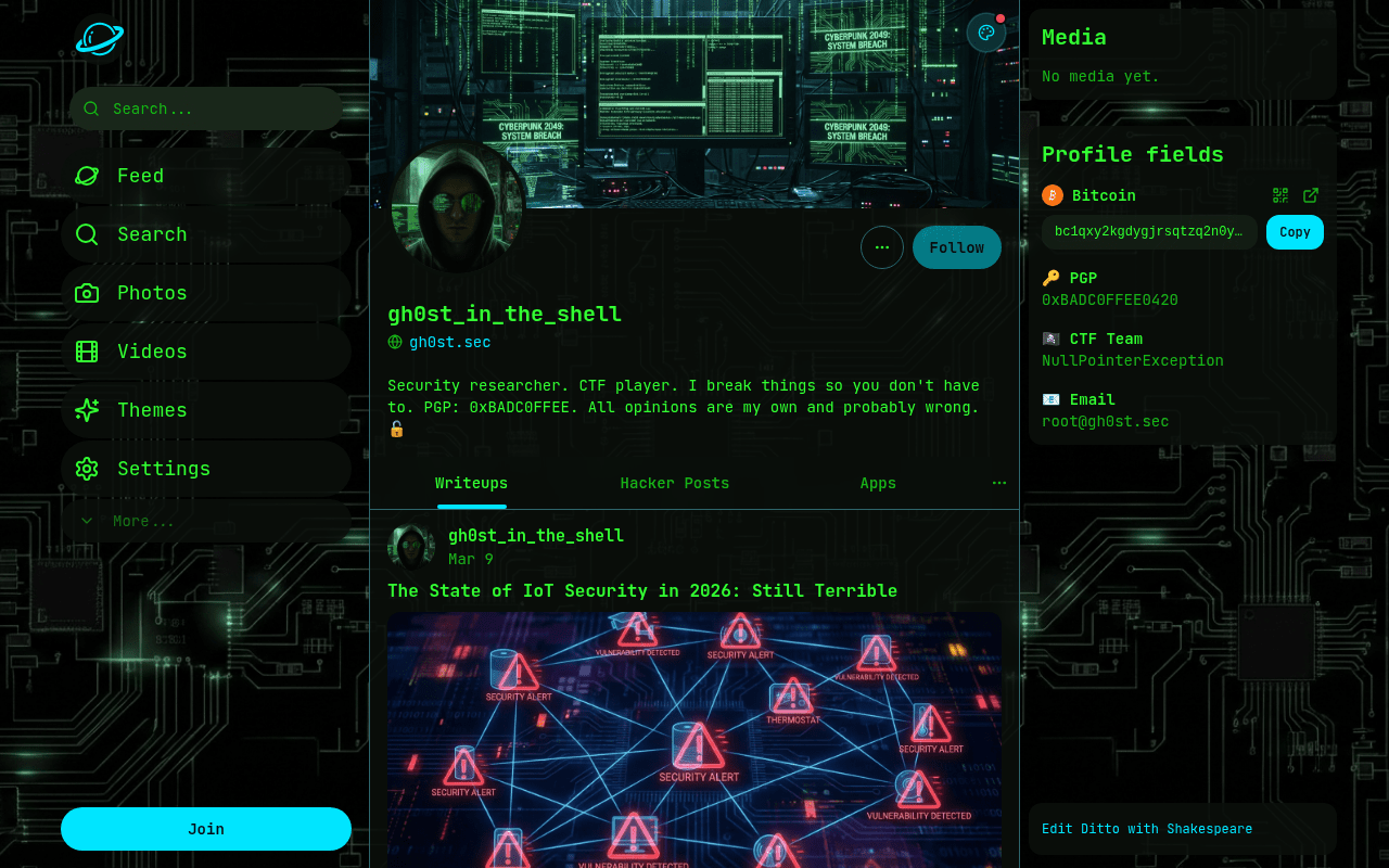 Hacker theme -- desktop