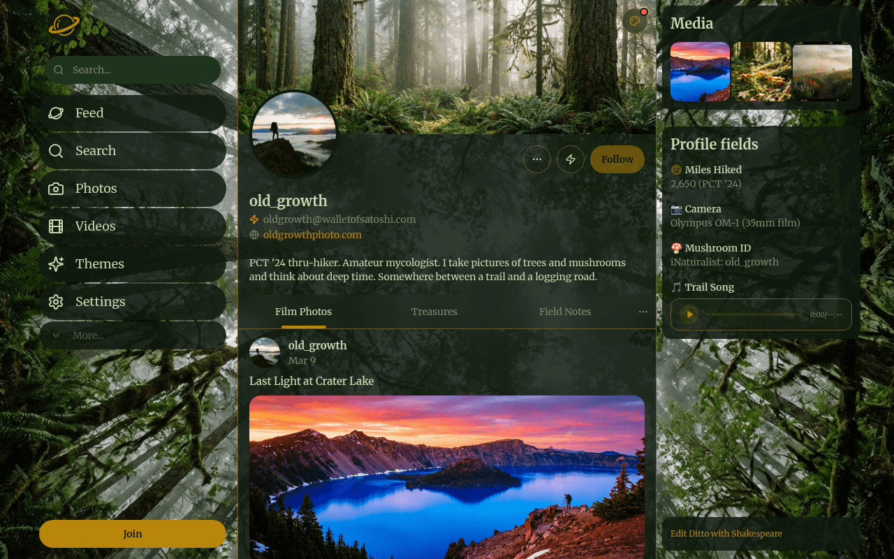 Hiker theme -- desktop