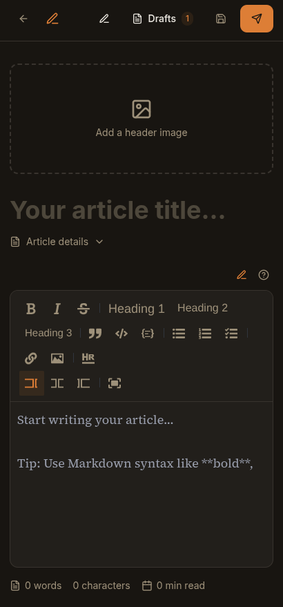 Inkwell mobile editor
