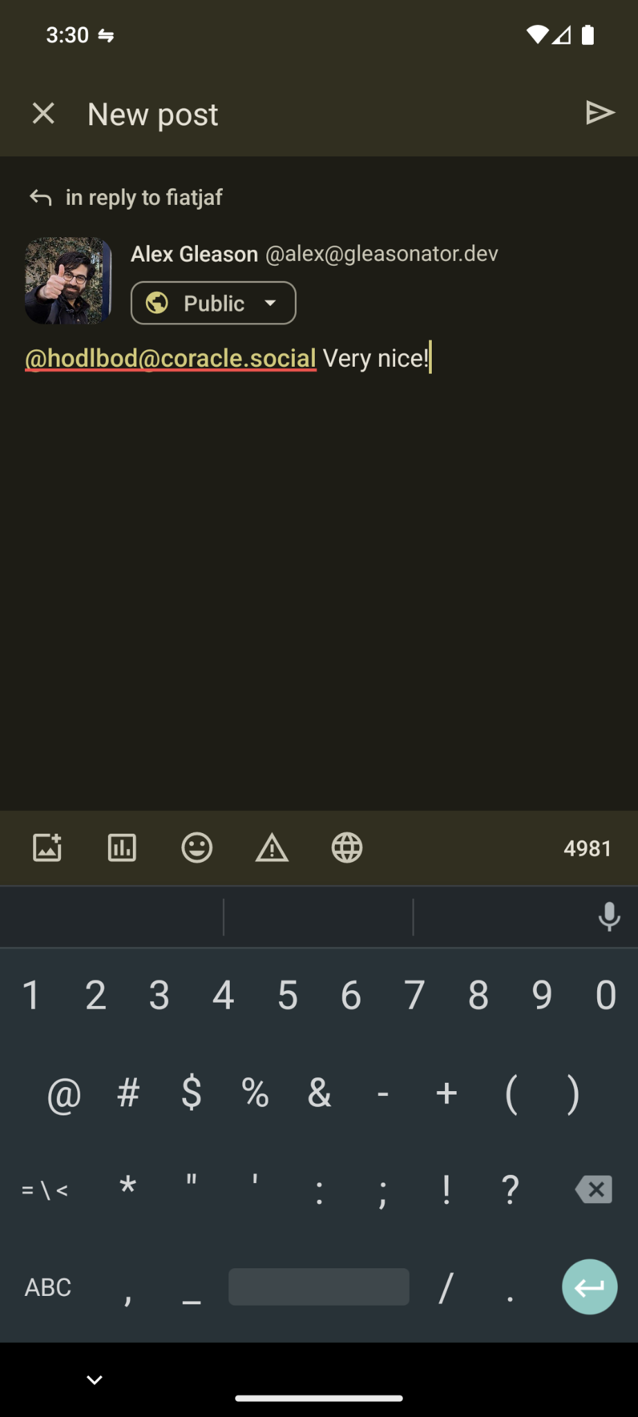 Mastodon Android app showing Ditto