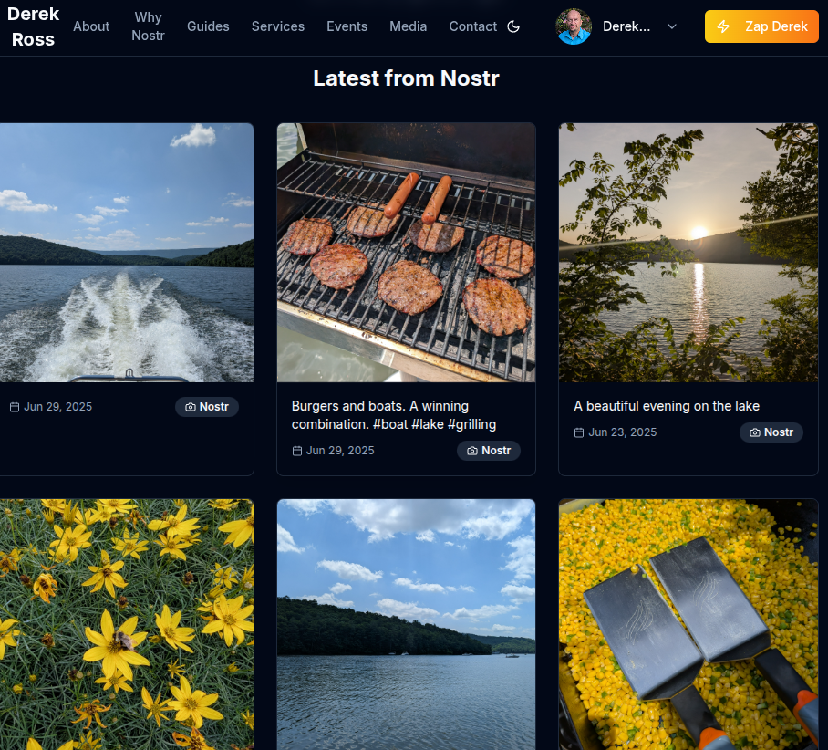 Dynamic website content with auto-updating feeds and responsive design