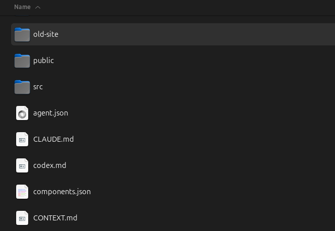 Directory, including structure of the old website