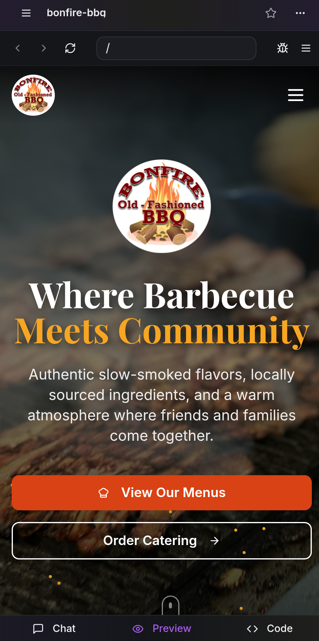 Live preview of app running on mobile