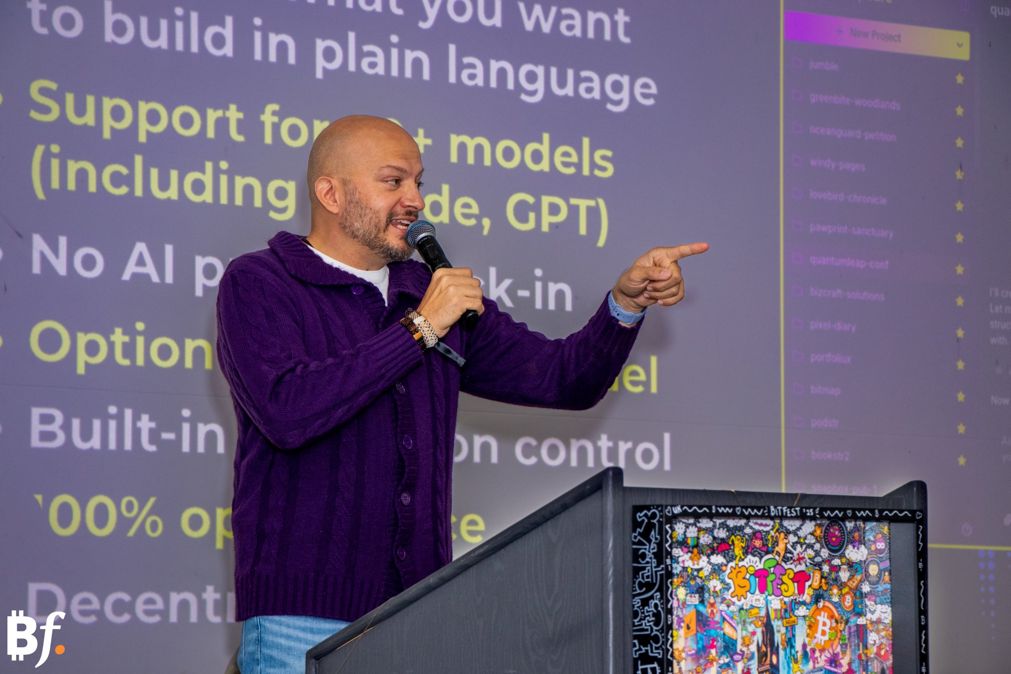 Derek Ross presenting at a Shakespeare workshop at Bitfest