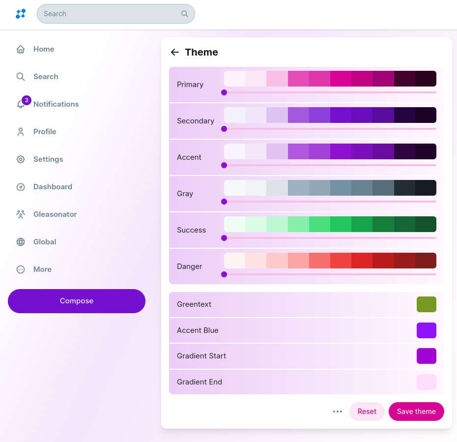 Custom theme editing on Ditto